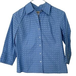 Talbots Shirt Blue Embroidered S